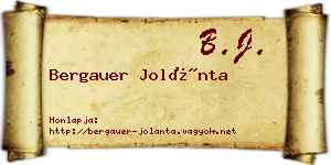 Bergauer Jolánta névjegykártya